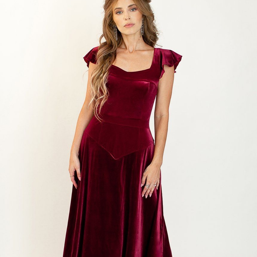 STUNNING wine velvet maxi from Joyfolie